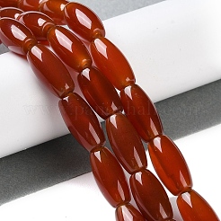 天然石カーネリアンビーズ連売り  染め＆加熱  ライス  7.5~8x15.5~16mm  穴：1.8mm  約25個/連  15.67''（39.8センチメートル）&nbsp;G-NH0019-C01-04
