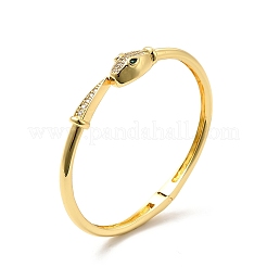 Cubic Zirconia Snake Cuff Bangle&nbsp;BJEW-E032-02G