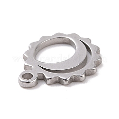 変色しない304ステンレススチールチャーム  月のチャームを持つ太陽  ステンレス鋼色  11.5x9.5x1mm  穴：1.2mm&nbsp;STAS-G287-08P