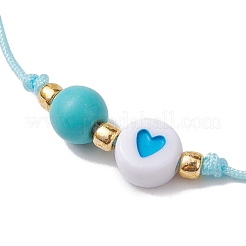 Nylon Braided Bead Adjustable Anklets&nbsp;AJEW-AN00605