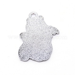 合金エナメルチャーム  葉を持つパンダ  プラチナ  ホワイト  30.5x22x1.6mm  穴：2.5mm&nbsp;PALLOY-WH0091-10P