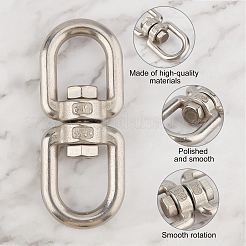 2Pcs 2 Sizes 304 Stainless Steel Double Eye Swivel Clasps&nbsp;STAS-GA0001-09