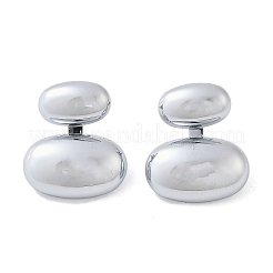 304ステンレススチール製オーバルスタッドピアス  ステンレス鋼色  19.5x17mm&nbsp;EJEW-M073-08P
