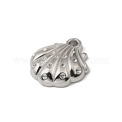 304ステンレススチールチャーム  ニッケルフリー  シェル形状  14.5x13x3.5mm  穴：1.5mm&nbsp;LS-STAS-F327-03A-P