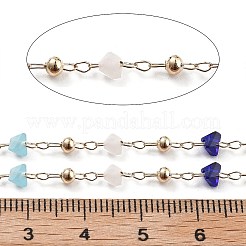 Handmade Brass & Glass Bead Chains&nbsp;CHC-L051-03KCG-02