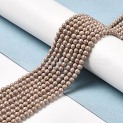 Cubic Zirconia Imitation Pearl Bead Strands&nbsp;ZIRC-P109-03B-M