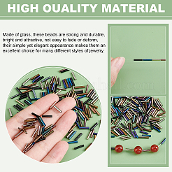 1260種類のスタイルのガラス製ラウンドビューグルビーズ7個  不透明色  ミックスカラー  9x2mm  穴：0.5mm  約180個/スタイル&nbsp;SEED-PH0001-56