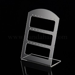 有機ガラスピアスディスプレイラック  L字型のイヤリングディスプレイスタンド  透明  140x100x50~52mm&nbsp;X-EDIS-N001-02B