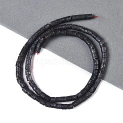 艶消し天然溶岩石ビーズ連売り  コラム  4x4mm  穴：1mm  約100個/連  15.94''（40.5センチメートル）&nbsp;G-E618-02B