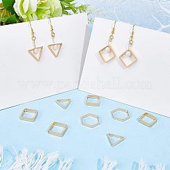 24スタイルの真鍮リンキングリング3個  六角形と菱形と三角形  18KGP本金メッキ  15~20x17~20x3~4mm  8個/スタイル&nbsp;KK-FH0005-06