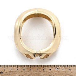 女性用合金ヒンジ付きバングル  幾何学的な  ゴールドカラー  1-1/8インチ（2.8cm）  内径：2インチ（5cm）x2-3/8インチ（6.1cm）&nbsp;BJEW-D312-03G