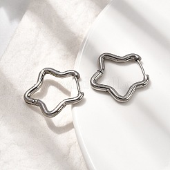 201 ステンレススチールフープピアス  316サージカルステンレススチールピン付き  ステンレス鋼色  スター  23x22.5x2.5mm&nbsp;EJEW-Z137-02P-05
