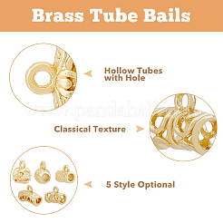 30Pcs 5 Style Brass Tube Bails&nbsp;KK-FH0005-92