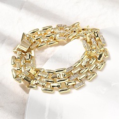 Brass Watch Band Chain Bracelets for Men Women&nbsp;BJEW-H630-11G