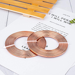 アルミ製ワイヤー  フラット  ビスク  3x1mm  約16.4フィート（5m）/ロール&nbsp;AW-BC0003-04B-B