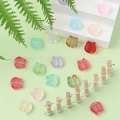 35Pcs Transparent Spray Painted Glass Beads&nbsp;GLAA-YW0001-67