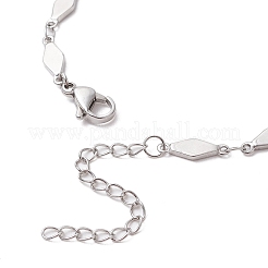 304 Stainless Steel Rhombus Link Chain Bracelets for Women&nbsp;BJEW-JB11603-02