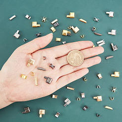 服装アクセサリー  真鍮ジッパー修理ジッパーストッパーとプラグダウン  ミックスカラー  8.5x5x4.5mm  4.5x5.5x3mm  16セット&nbsp;KK-PH0001-53C