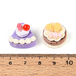 オペーク樹脂ビーズ  ケーキ  ミックスカラー  16.5~18.5x17~19.5x12.5~14mm  穴：1.5mm&nbsp;RESI-N050-15