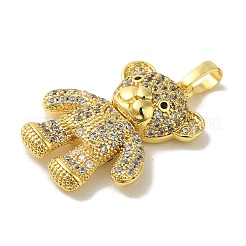 Brass Micro Pave Cubic Zirconia Pendants&nbsp;KK-Z042-16G-01