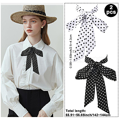 2Pcs 2 Colors Chiffon Ties for Women&nbsp;AJEW-SP0003-51B