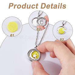 2 Sets Alloy Hollow Essential Oil Diffuser Perfume Locket Pendant 304 Stainless Steel Chain Necklaces&nbsp;NJEW-HS0001-22A