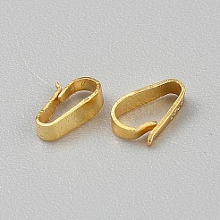 ベールに925スターリングシルバースナップ  ゴールドカラー  6.5x4x2mm  穴：6x2.5mm&nbsp;LS-STER-WH0062-008G-01