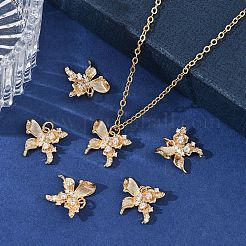 SHEGRACE Brass Pave Clear Cubic Zirconia Pendants&nbsp;XGRQ4D982-657G
