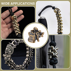 4Pcs Outdoor EDC Tool Brass Parachute Rope European Beads&nbsp;FIND-FG0003-74AG