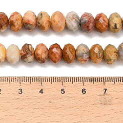 天然石クレイジーアゲートビーズ連売り  ロンデル  多面カット  11~12x8~8.5mm  穴：1.6mm  約47~48個/連  15.24~15.75インチ（38.7~40cm）&nbsp;G-C259-A04-8x12mm
