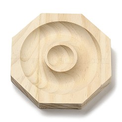 ブナ木製バングル & ブレスレット & 指輪 & ビーズ ディスプレイ ホルダー トレイ  八角形  10x10x1.5cm&nbsp;AJEW-D068-01B