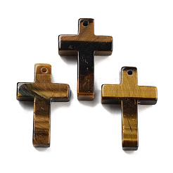 天然石ミックスストーンペンダント  クロスチャーム  30.5x20x6mm  穴：1.4mm&nbsp;G-H007-09