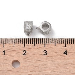 Rhodium Plated 925 Sterling Silver Tube Bails&nbsp;STER-K176-08P