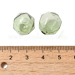 透明ガラスビーズ  多面カット  ラウンド  ダークシーグリーン  14x13.5x14mm  穴：1.6mm&nbsp;GLAA-A041-01A-02