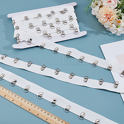 鉄製の留め具が付いた6ヤードのポリエステルリボン  洋服アクセサリー  ホワイト  1-1/4インチ（32mm）&nbsp;OCOR-MA0001-46B