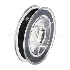 強い伸縮性のあるビーディング弾性糸  フラット弾性クリスタルストリング  ブラック  0.8mm  約10.93ヤード（10m）/ロール&nbsp;X-EW-N002-04