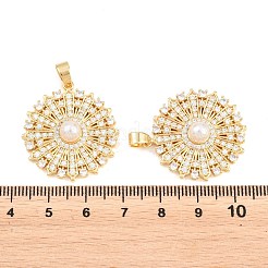 Brass Micro Pave Clear Cubic Zirconia Pendants&nbsp;ZIRC-F148-13B-G