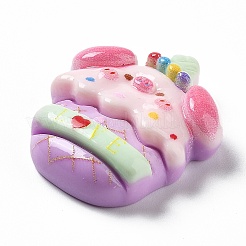 豚をテーマにした不透明樹脂デコデンカボション  ジュエリー作成用のかわいい豚の食べ物デコデンカボション  カップケーキ  パールピンク  27x23.5x8mm&nbsp;RESI-I057-A03