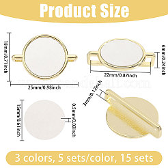 15Pcs 3 Colors Alloy Heat Transfer Watch Band Accessories&nbsp;FIND-CA0011-17B
