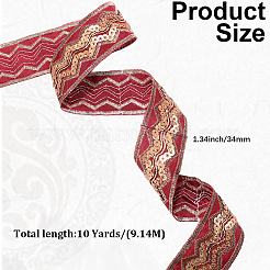 Polyester Embroidery Paillette Ribbon&nbsp;OCOR-WH20003-38C