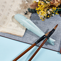 魚の磁器、中国の書道用紙の重り、鋳造  ペーパーウェイトブラシホルダー  甘露  194x31x34mm&nbsp;AJEW-WH0696-437