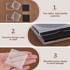 50個 2スタイル プラスチックコイン収納ボックス  パッド入り  正方形  透明  44x44x3mm  内径：16~39mm  25個/スタイル&nbsp;AJEW-GA0009-09A