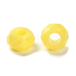 レジンヨーロピアンビーズ  大穴ビーズ  多面カット  ロンデル  きいろ  13.5x8mm  穴：5.5mm&nbsp;RESI-B020-06H