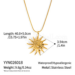 304 Stainless Steel Vintage Sun Spiral Pendant Necklaces for Women&nbsp;WV2737