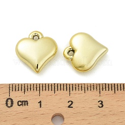 不透明メッキアクリルパーツ  ハートチャーム  ゴールドカラー  15x14x4.5mm  穴：1.5mm&nbsp;OACR-B032-01G