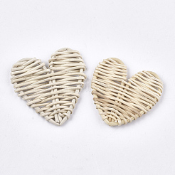 Handmade Reed Cane/Rattan Woven Beads&nbsp;WOVE-T006-002B