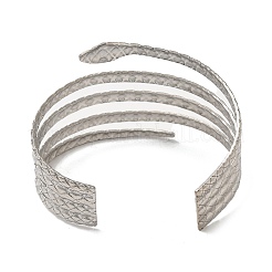 Non-Tarnish 304 Stainless Steel Open Cuff Bangles&nbsp;AJEW-Z009-06F-P