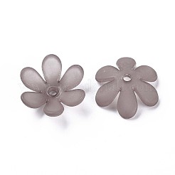 透明なアクリルビーズ  艶消し  花  濃いグレー  20.5x18.5x6.5mm  穴：2mm  約342個/200g&nbsp;X1-MACR-S373-107-D02