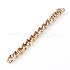 手作りccbプラスチックカーブチェーン  クリスタルラインストーン付き  溶接されていない  ゴールドカラー  18.5x14x4mm  39.37インチ（1m）/連&nbsp;AJEW-JB00865-01