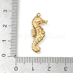 オーシャン 304 ステンレススチールペンダント  ゴールドカラー  タツノオトシゴ  26.5x10x4mm  穴：1.2mm&nbsp;STAS-P390-01F-G